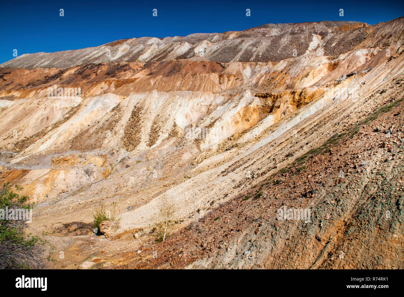 Formazioni rocciose nella miniera di rame abbandonata Foto Stock