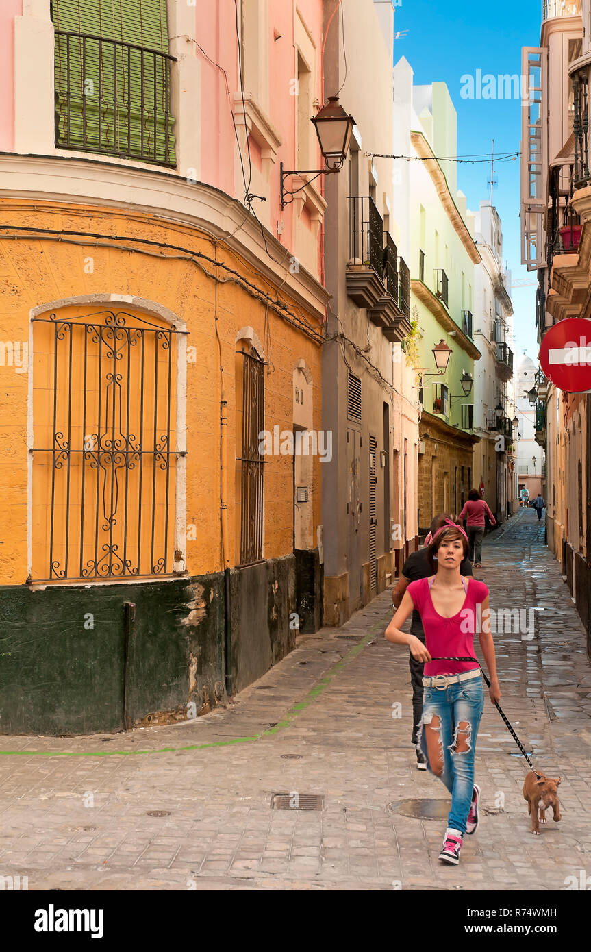 Quartiere popolare di Santa Maria. Cadice. Regione dell'Andalusia. Spagna. L'Europa. Foto Stock