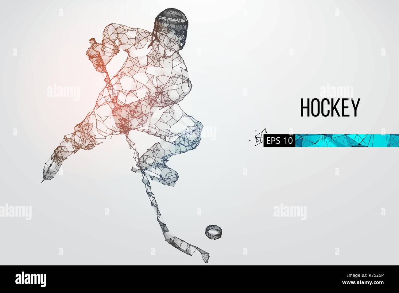 Silhouette di un giocatore di hockey. Illustrazione Vettoriale Illustrazione Vettoriale