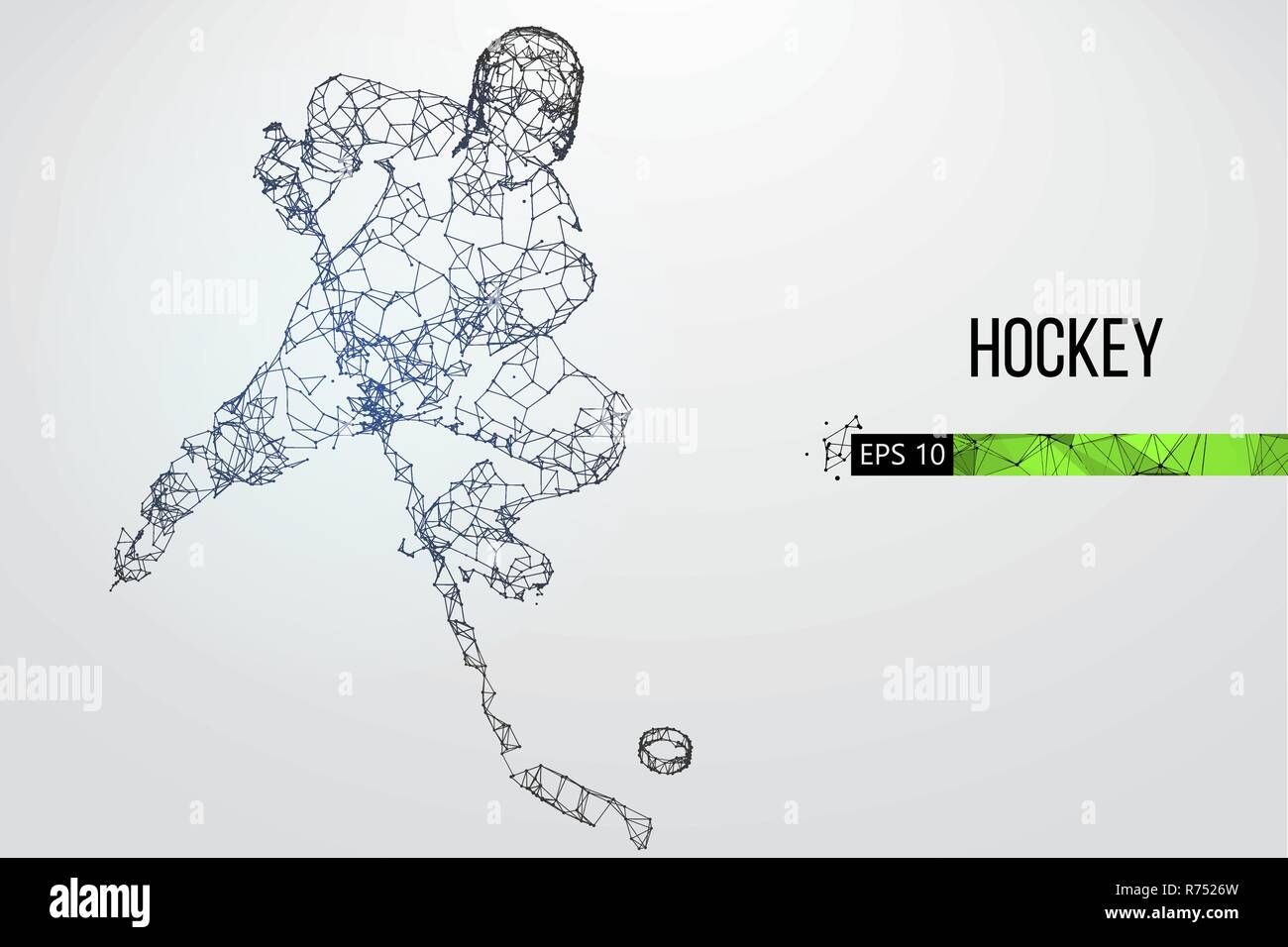 Silhouette di un giocatore di hockey. Illustrazione Vettoriale Illustrazione Vettoriale
