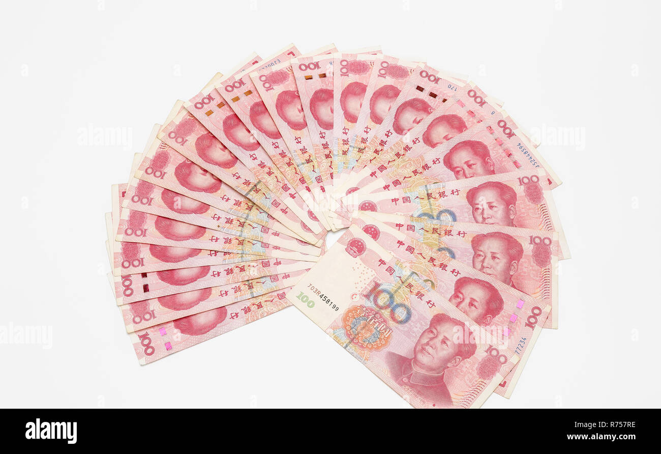 Il cinese 100 RMB Yuan ，banconote dalla Cina è moneta. Foto Stock