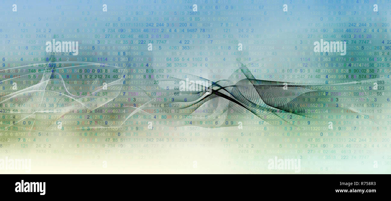 Movimento di linee di numeri di intestazione Foto Stock