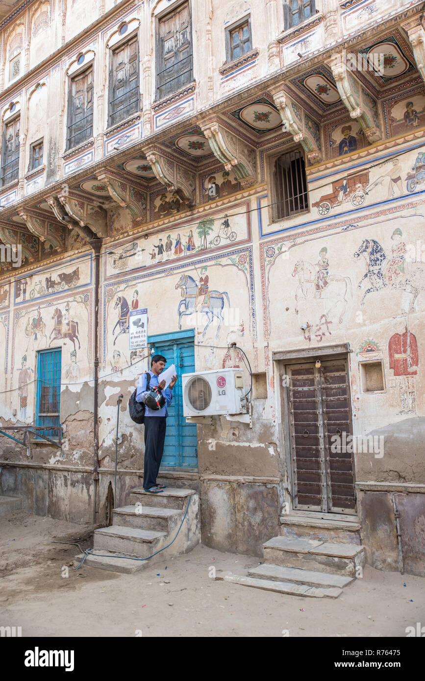 Haveli in Mandawa, Rajasthan, India Foto Stock