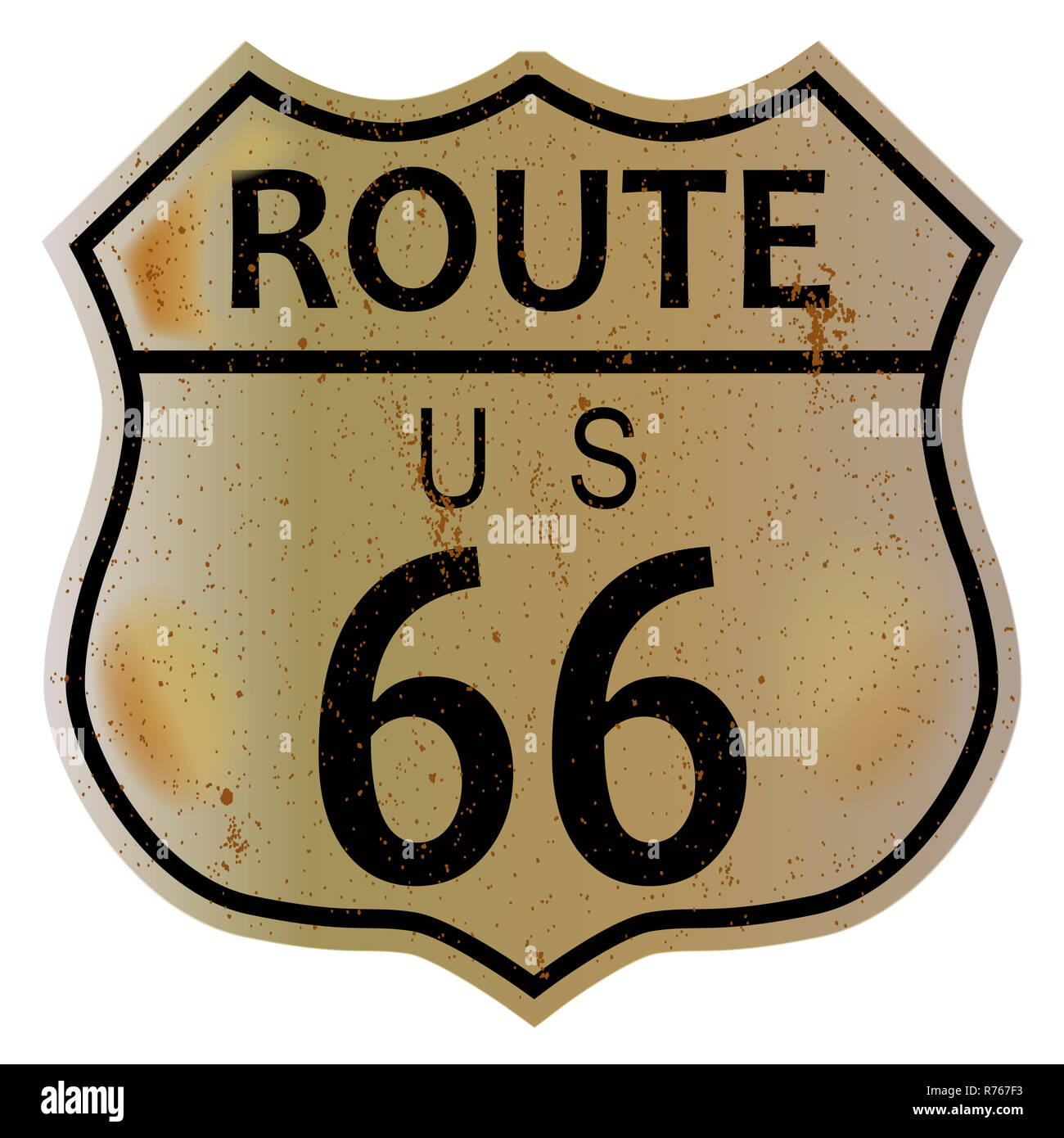Vecchi Route 66 autostrada segno Foto Stock