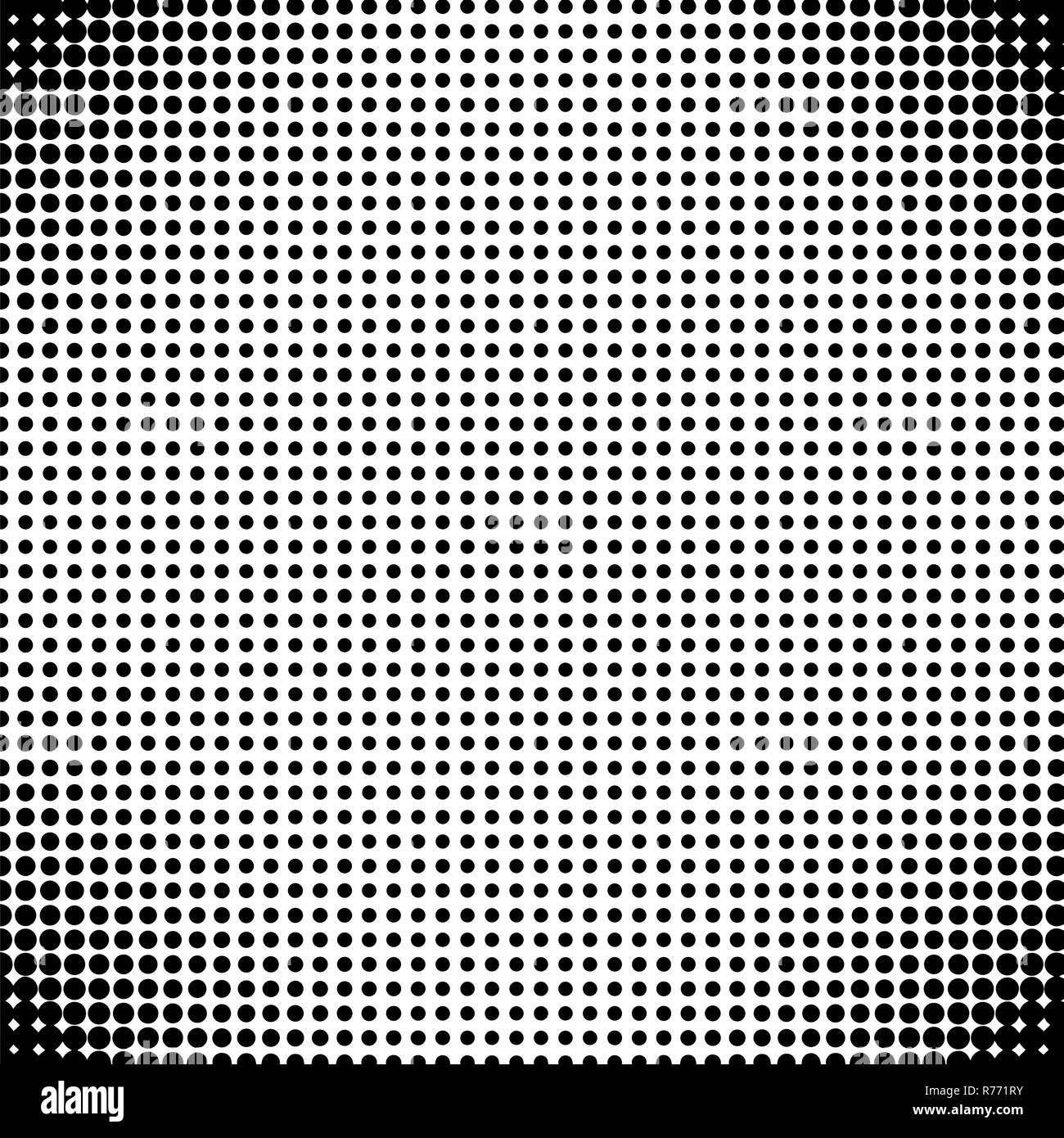 Sfondo di mezzitoni. Punteggiato Texture astratta. Danneggiato cerchi maculato Pattern. Foto Stock