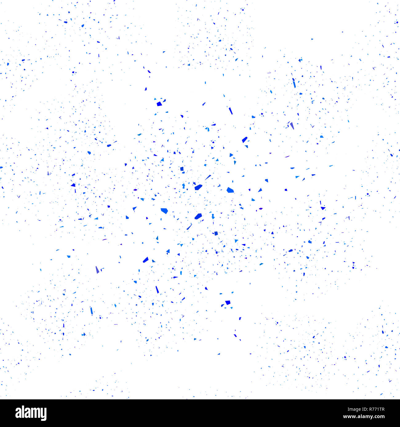 Blue Coriandoli Seamless Pattern isolato. Insieme di particelle. Foto Stock