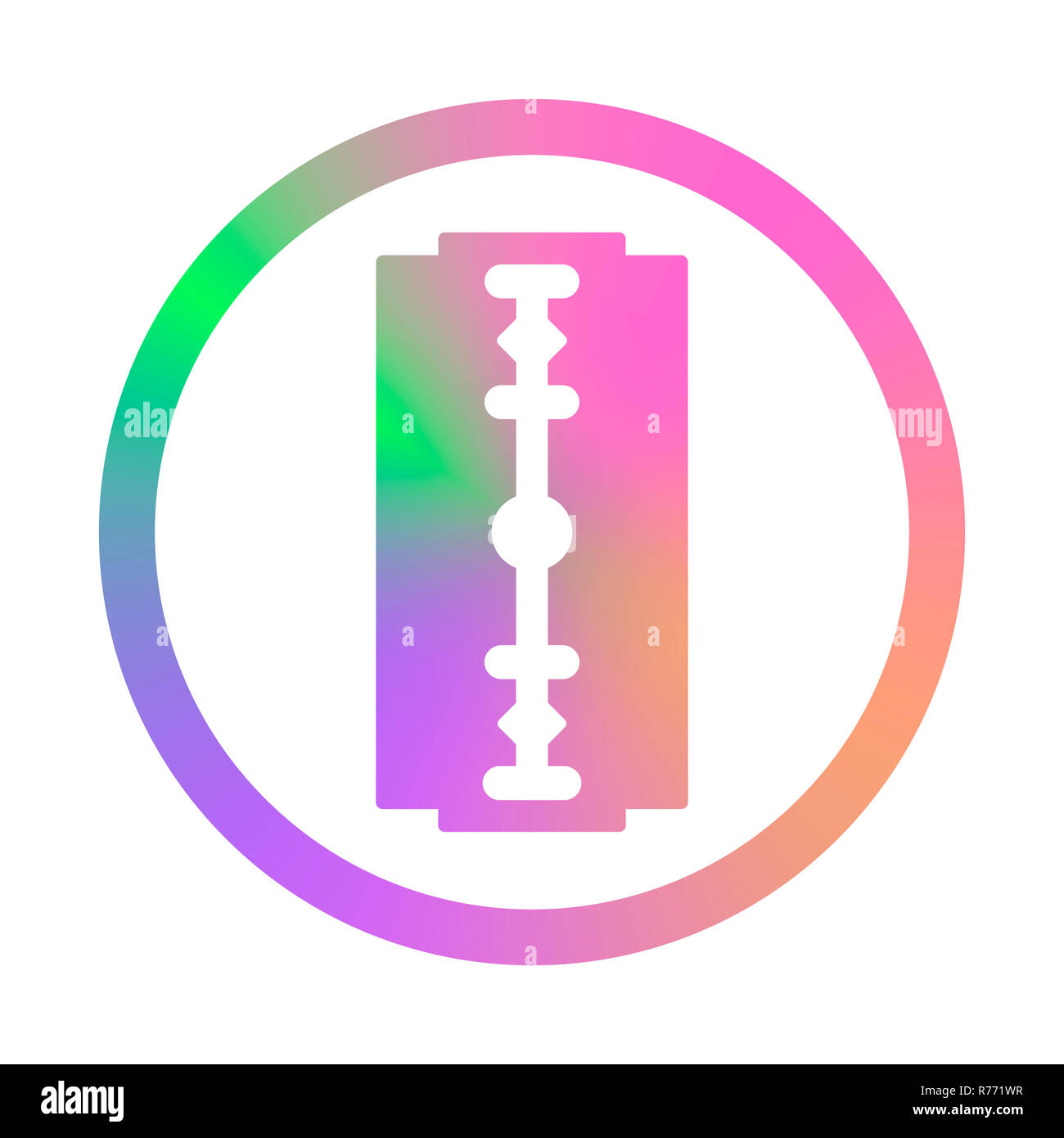 Tradizionale bordo doppia lama di rasoio. Strumento per il taglio dei capelli e la barba. Acciaio inossidabile Sheving attrezzatura. Foto Stock