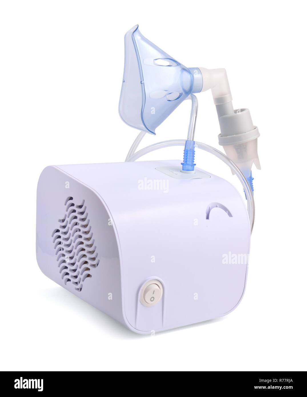 Inalatore (nebulizzatore) isolato su sfondo bianco. Foto Stock