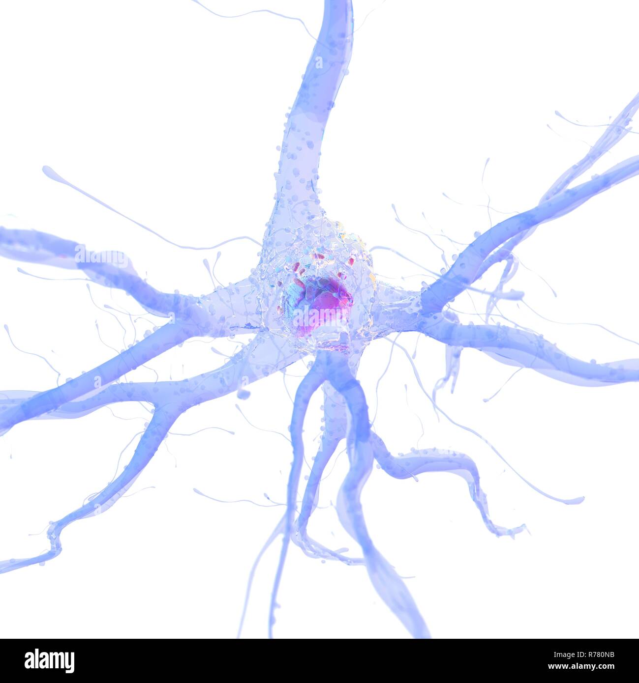 3d reso illustrazione di una cellula nervosa. Foto Stock