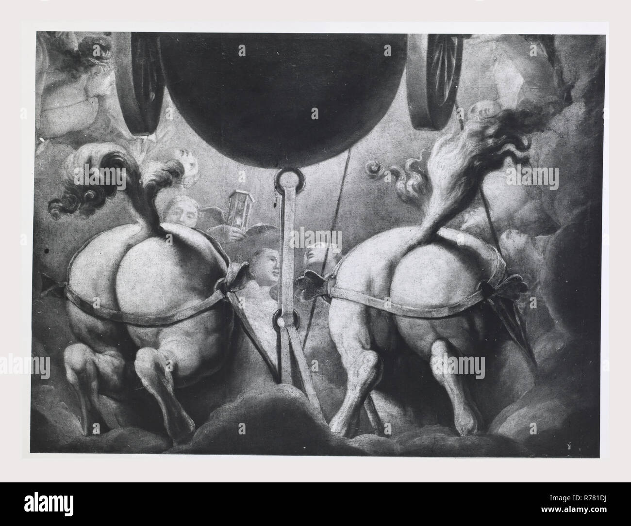 Emilia Romagna Ferrara Ferrara Palazzina di Marfisa, questa è la mia Italia, il paese italiano di storia visiva, post-medievale la copertura estesa di sia interno che esterno, incluse le viste di bene con Este lo stemma di affreschi decorativi armadio in legno, fine veneziana del XVI secolo dipinti su tela con caminetto scolpito da caminetto, scuola lombarda del XVI secolo, scultura veneziana del XVI secolo ? E lombardo in legno intagliato cassone, Italiana Settentrionale, xv secolo di parete e di soffitto dipinti e un pannello dipinto Foto Stock