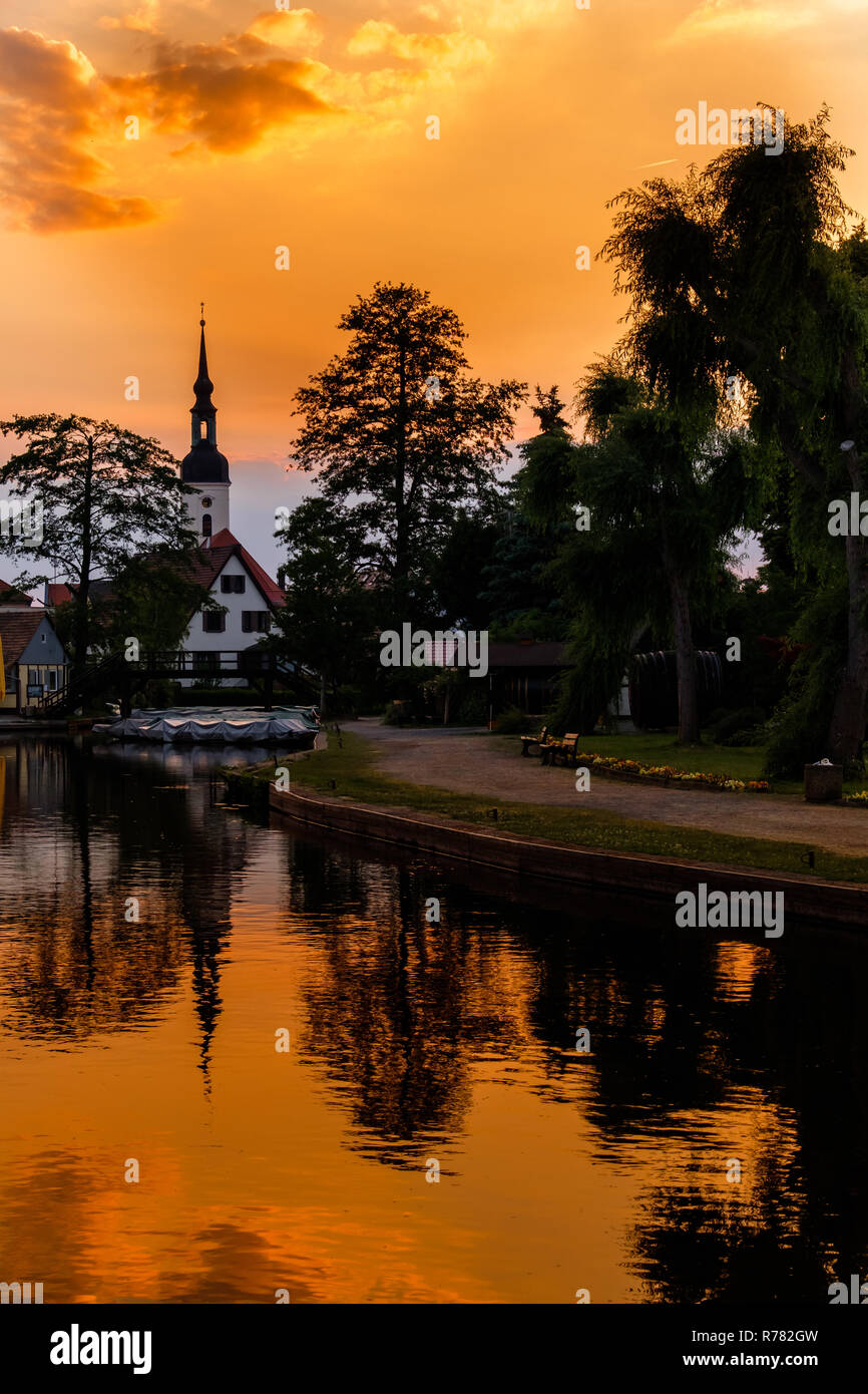 Spreewald riserva della biosfera regione vacanze spreewaldhafen lÃ¼bbenau Foto Stock