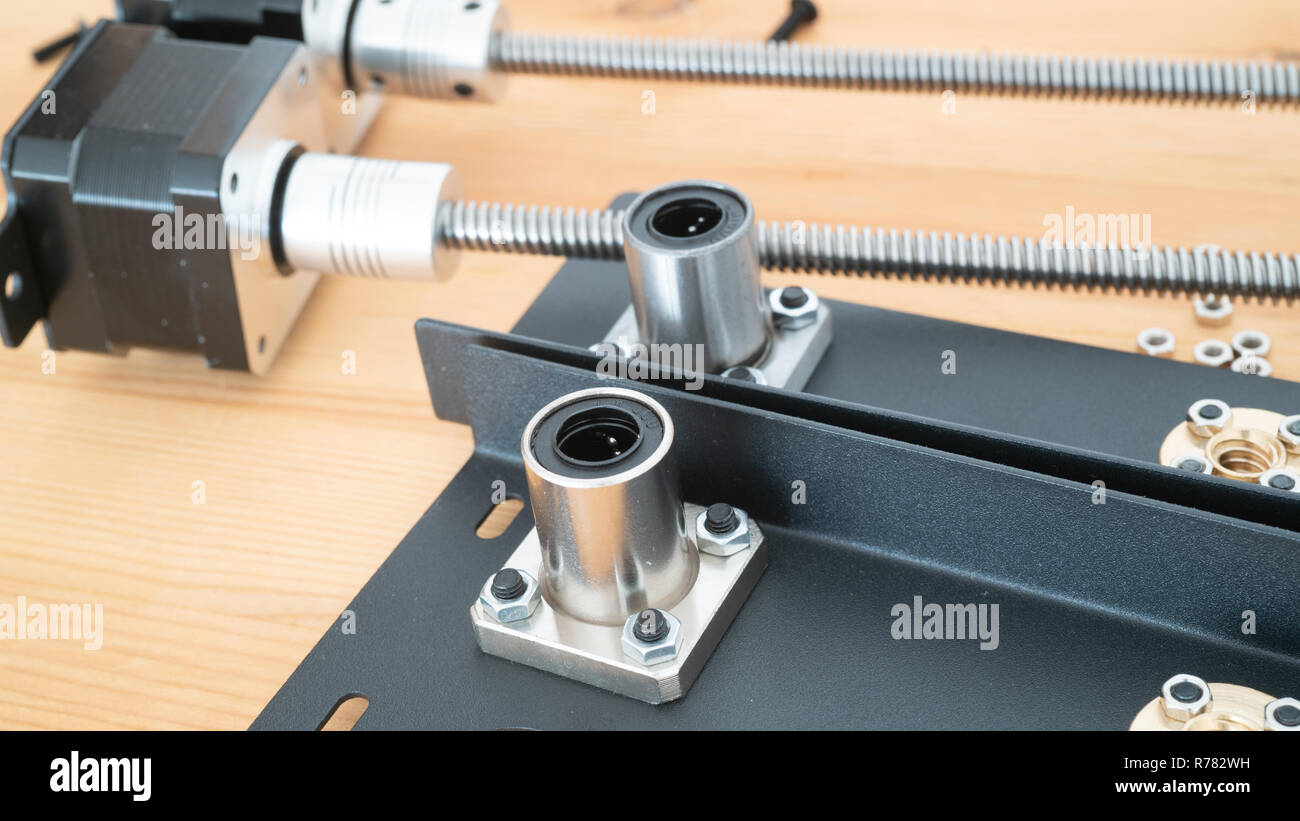 Stepper motor e viti a ricircolo di sfere Foto Stock