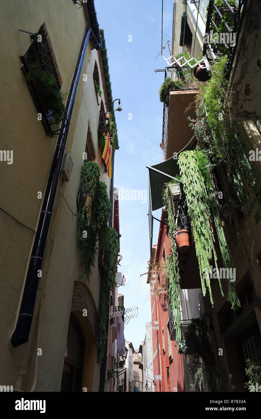 Vicolo in Cambrils old town Foto Stock