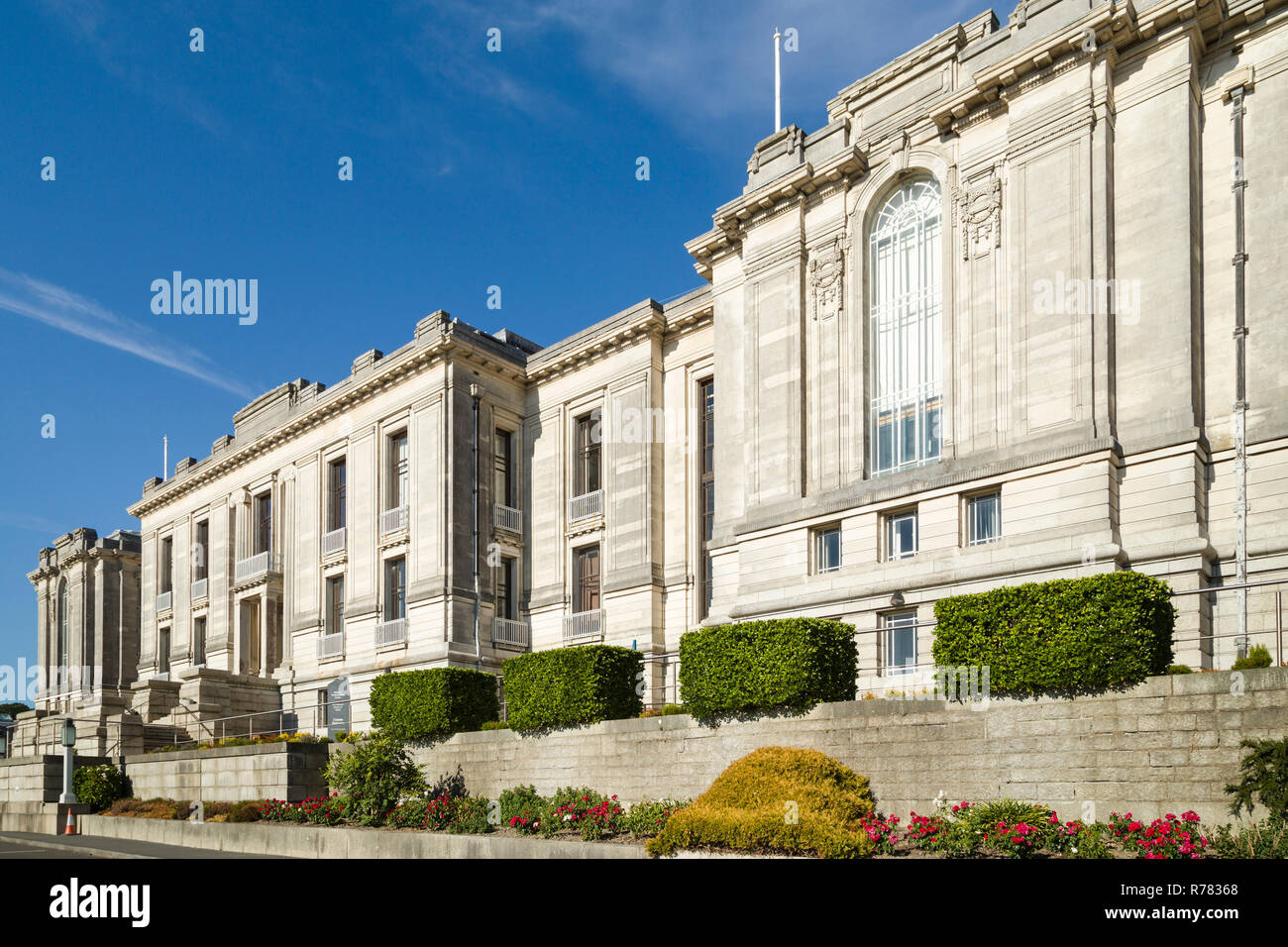 La Biblioteca nazionale del Galles, Aberystwyth, fondata nel 1907, la rinascita greca edificio da Sidney Greenslade completata nel 1915. Foto Stock
