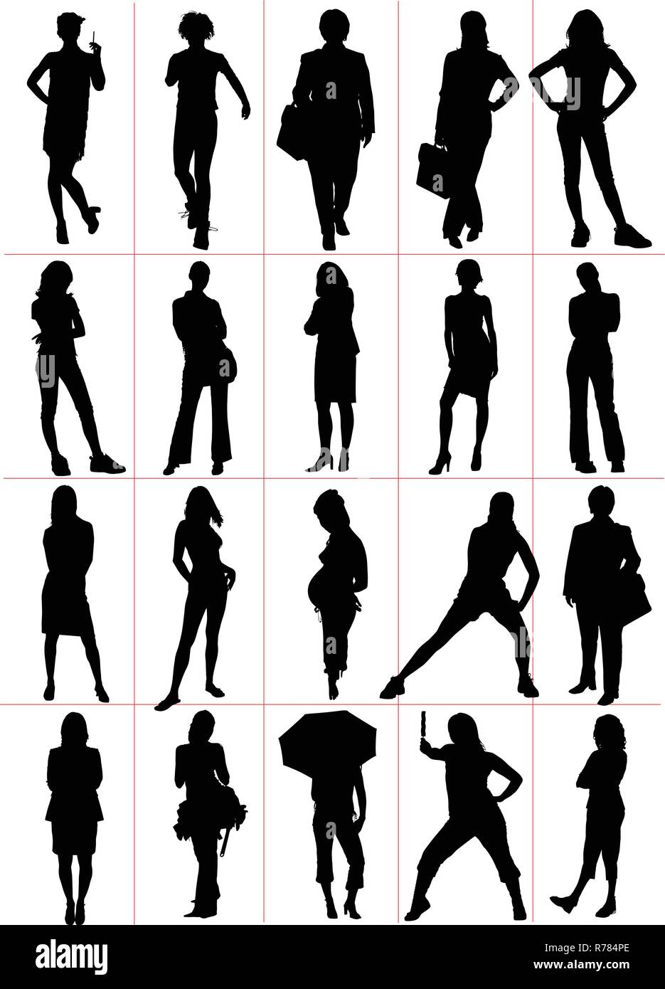 Persone sagome. Lavoratore. Sport. La donna. Illustrazione Vettoriale Illustrazione Vettoriale