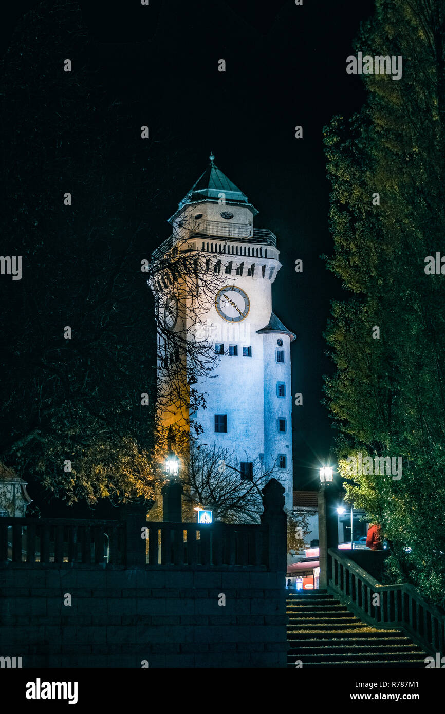 Nightshot del Kasinoturm in Frohnau Berlino Germania Foto Stock