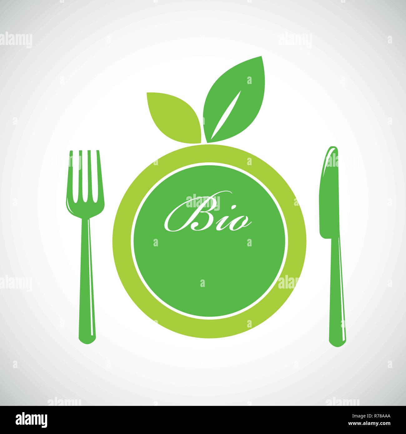 Vegan o menù vegetariano green plate segno illustrazione vettoriale EPS10 Illustrazione Vettoriale