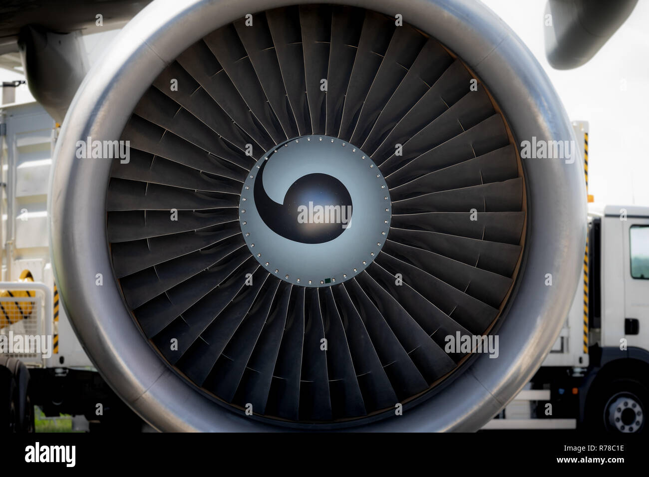 Getto Turbofan motore, close-up. Foto Stock
