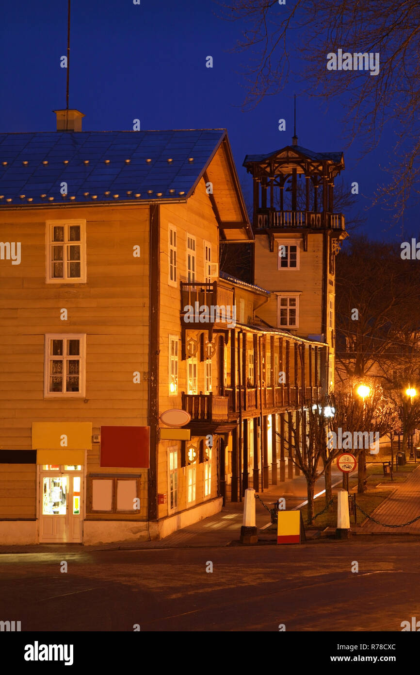 La vecchia strada in Iwonicz-Zdroj. Polonia Foto Stock