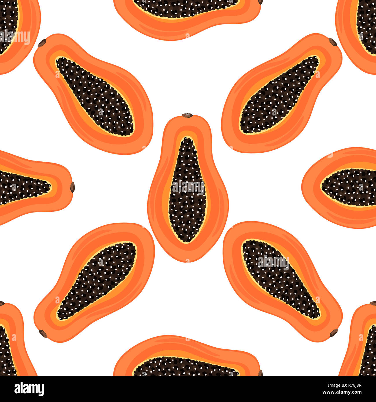 Modello senza cuciture con frutti tropicali. Dessert sano. Fondo fruttato.  Carica papaya. Cibo esotico. La carta di avvolgimento, stampa su vestiti,  sfondo, estate banner Foto stock - Alamy