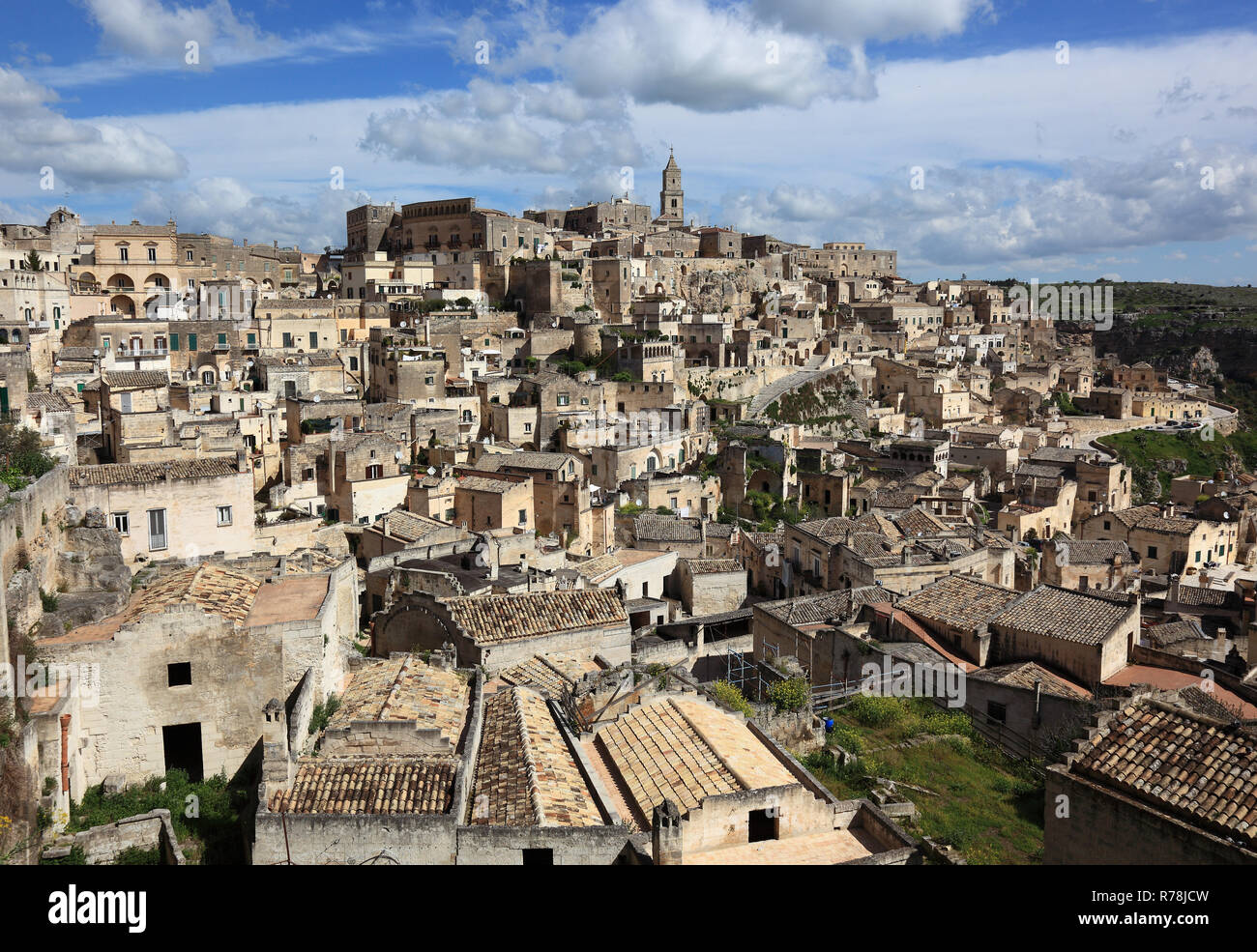 Centro storico, Sassi di Matera insediamenti rupestri, Sito Patrimonio Mondiale dell'Unesco, Matera, Basilicata, Italia Foto Stock