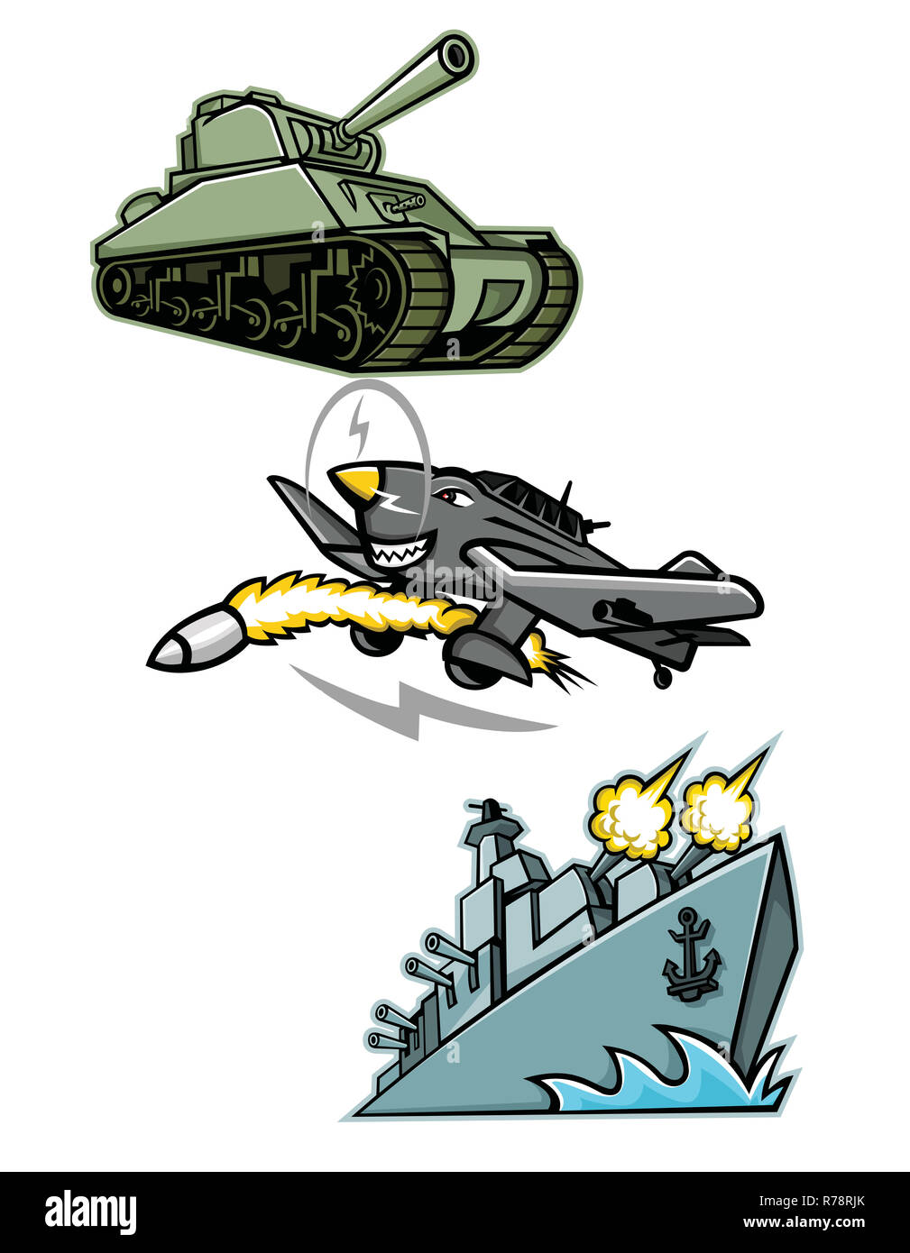 Guerra Mondiale 2 veicoli militari mascotte Foto Stock