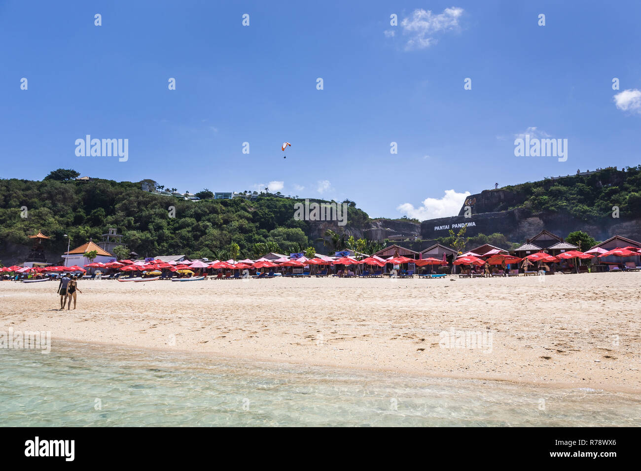 Scenario esotico di Pantai Pandawa beach sull'isola di Bali in Indonesia Foto Stock