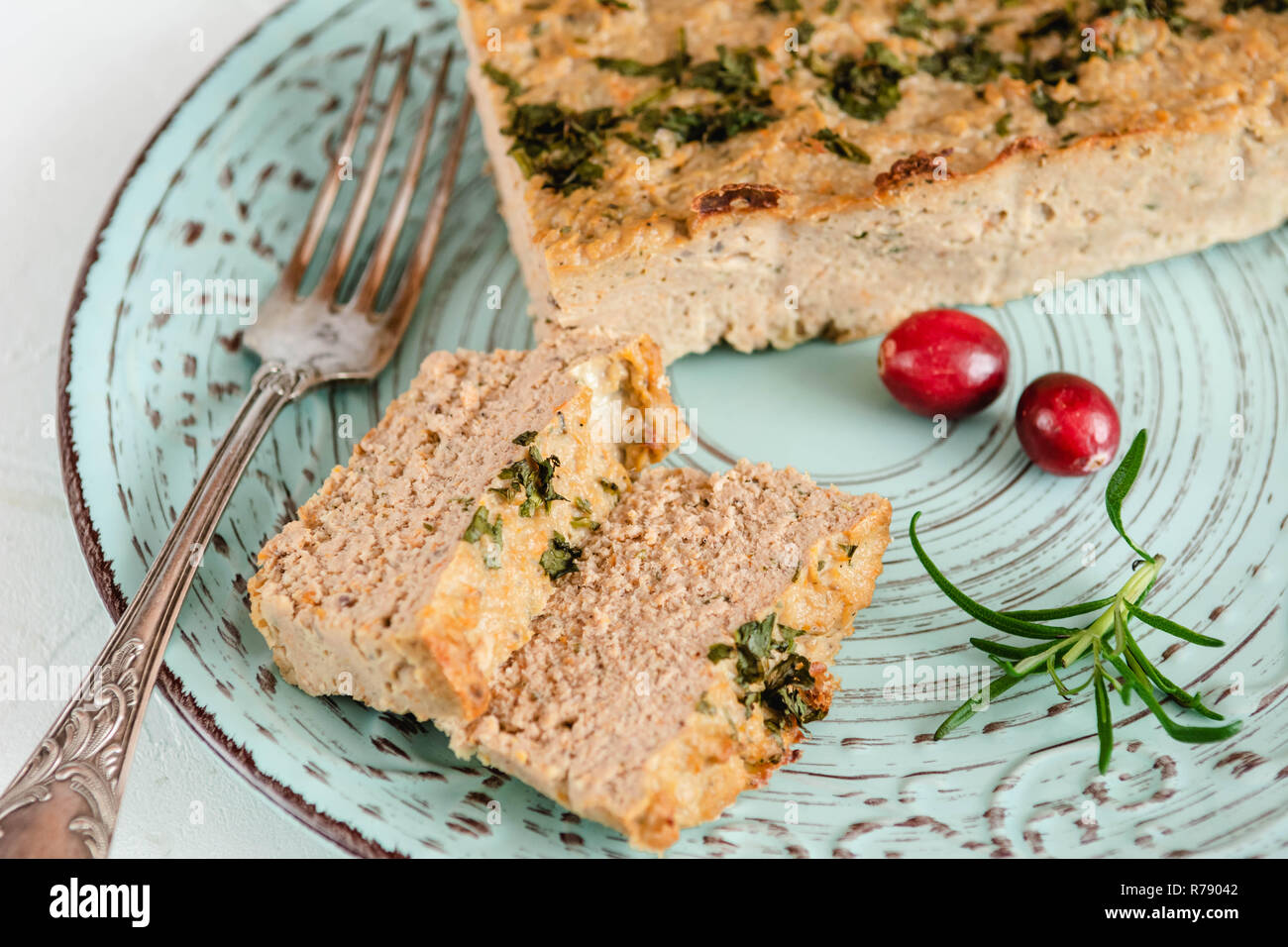 Il patè di pollo con mirtilli rossi per Natale. Foto Stock