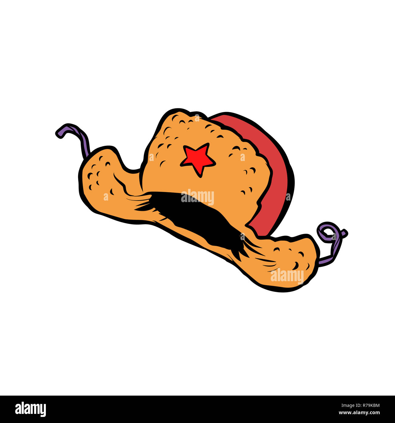 Ushanka russo hat con una stella. isolare su sfondo bianco Foto Stock