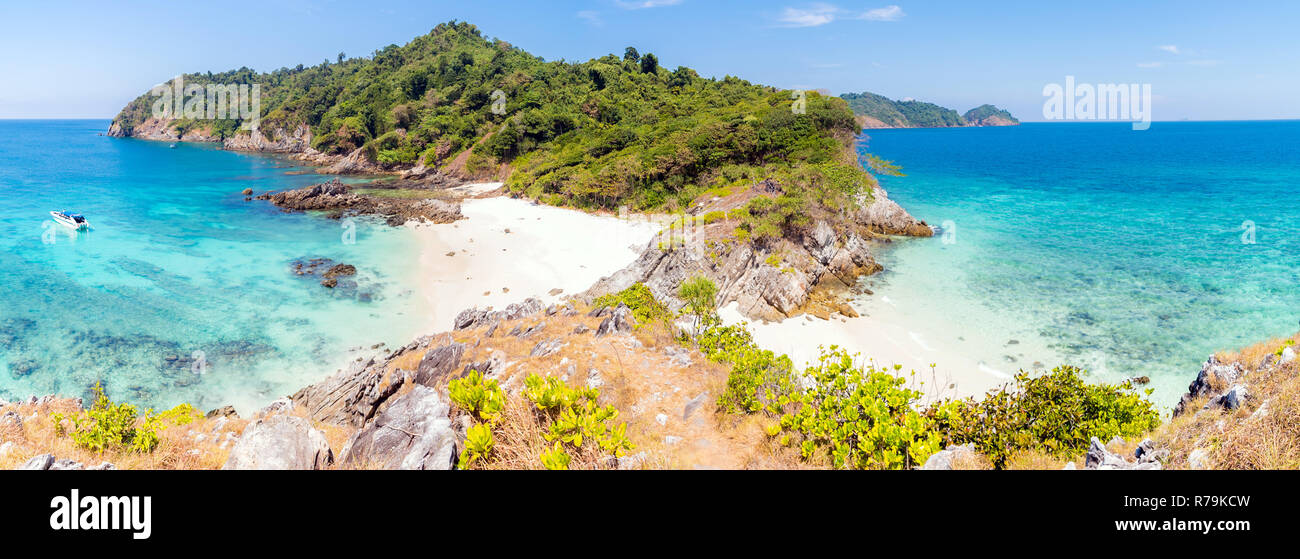 Tropical spiaggia di sabbia bianca antenna Foto Stock