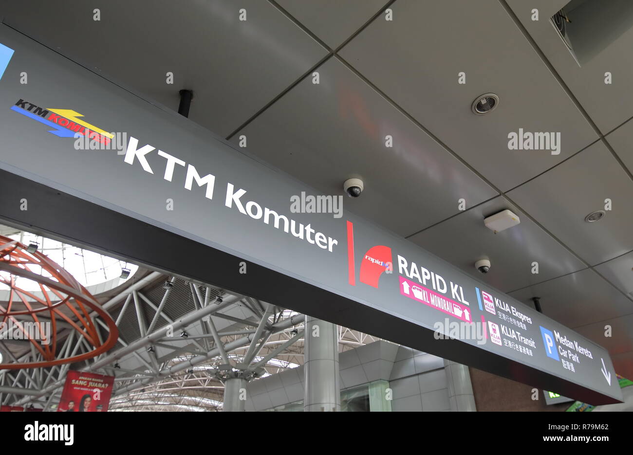 Informazioni segno a KL Sentral station Kuala Lumpur in Malesia Foto Stock