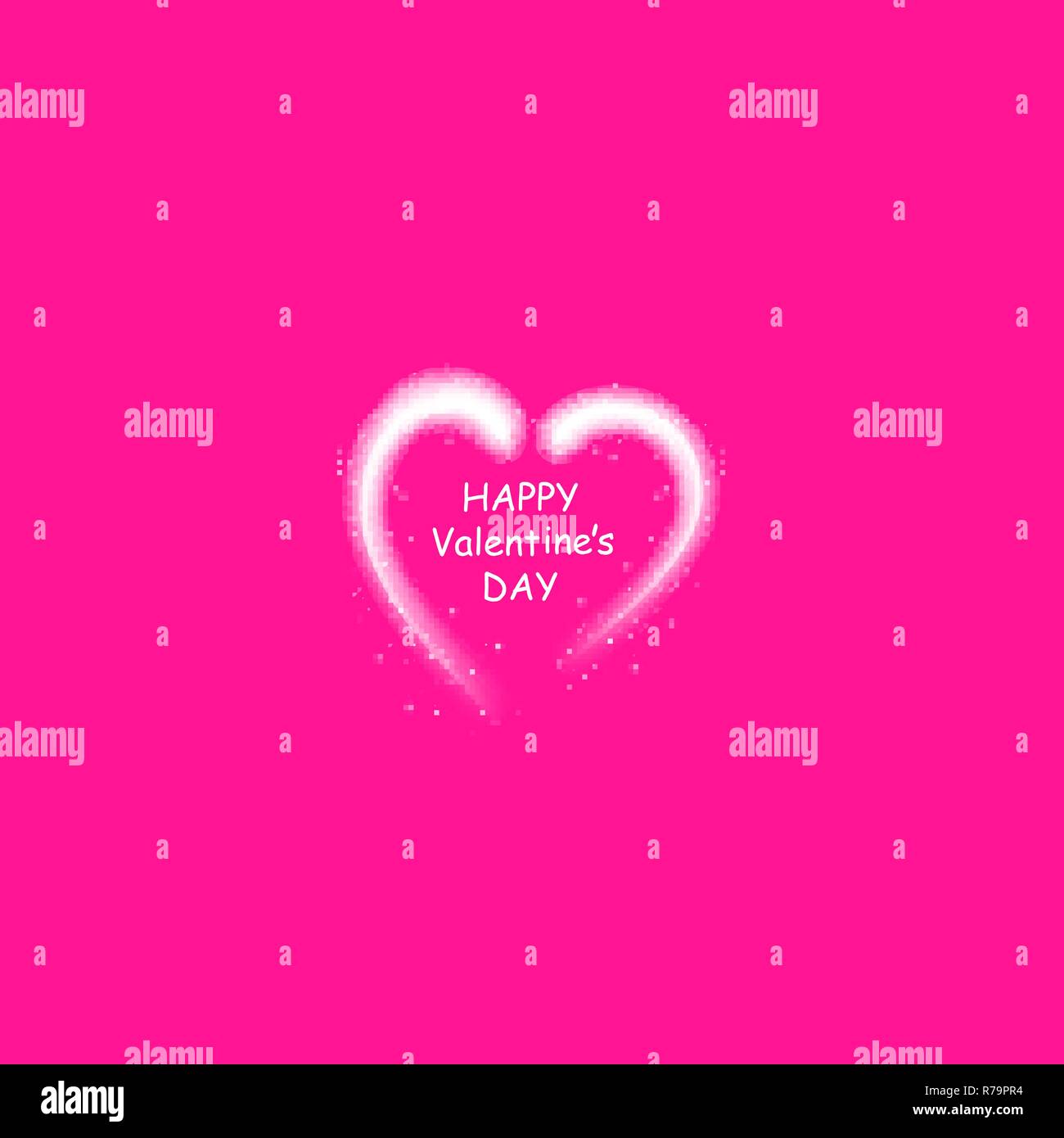 Happy Valentines Day greeting card. Io vi amo. 14 febbraio. Holiday sfondo con cuori, luce, stelle sulla plastica rosa backgraund. Illustrazione Vettoriale Illustrazione Vettoriale