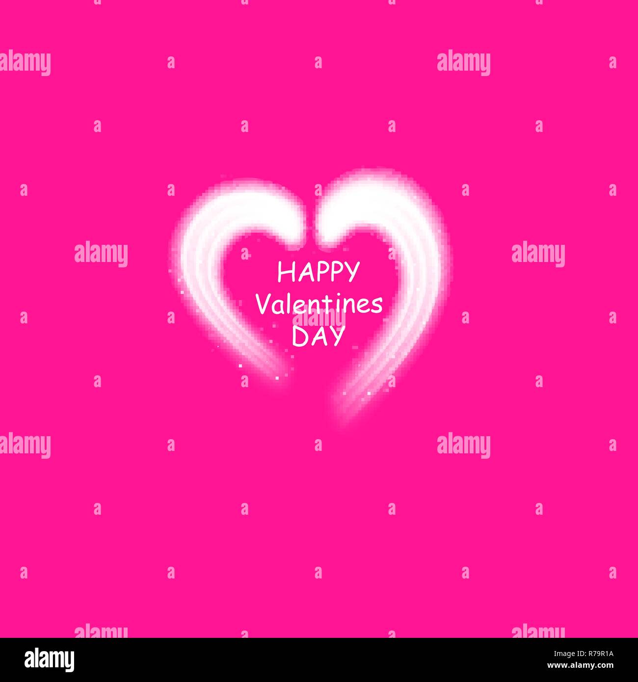 Happy Valentines Day greeting card. Io vi amo. 14 febbraio. Holiday sfondo con cuori, luce, stelle sulla plastica rosa backgraund. Illustrazione Vettoriale Illustrazione Vettoriale