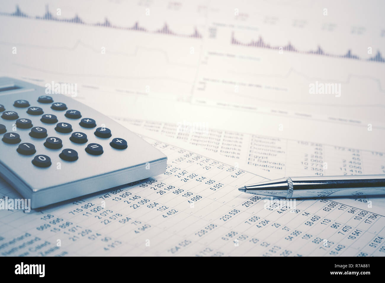 La contabilità finanziaria del mercato azionario analisi grafici Foto Stock