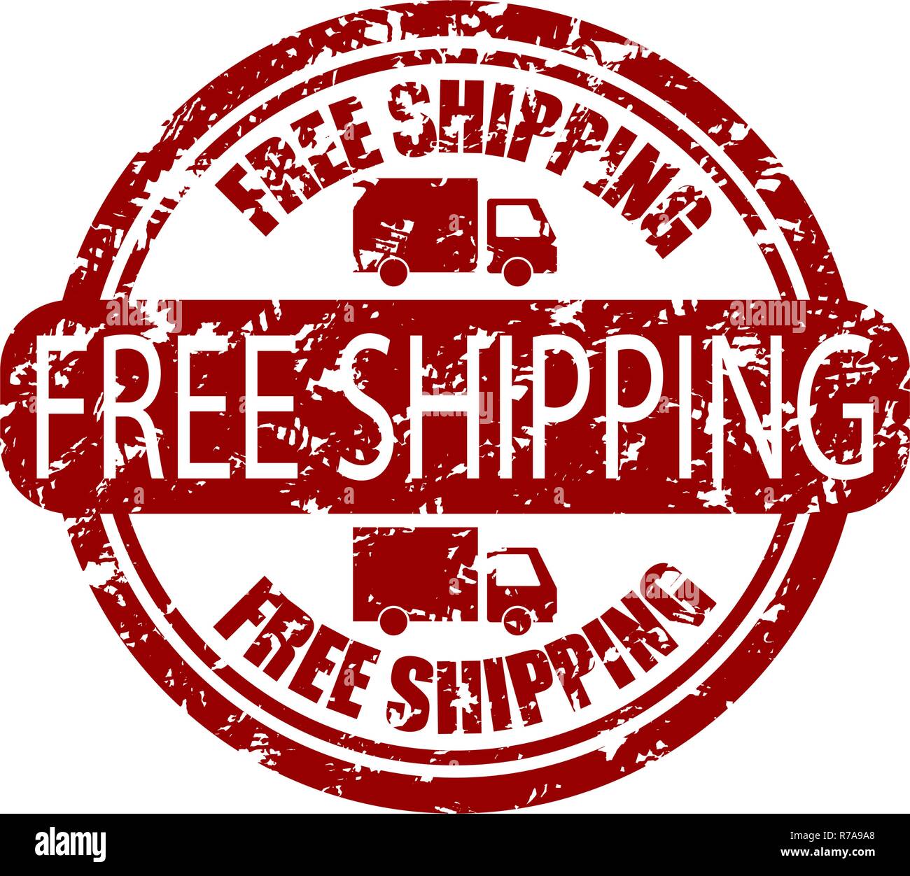 Spedizione gratuita il timbro di gomma per il servizio di consegna. Grunge di gomma consegna gratuita in business, garantisce il trasporto illustrazione Illustrazione Vettoriale