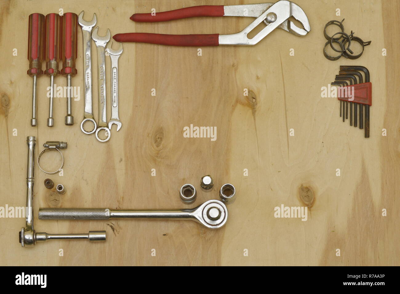 Alcuni strumenti utili per lavori tecnici Foto Stock
