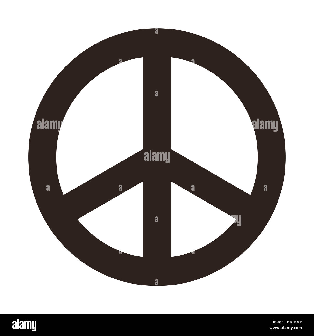 Simbolo di pace isolato su sfondo bianco Foto Stock