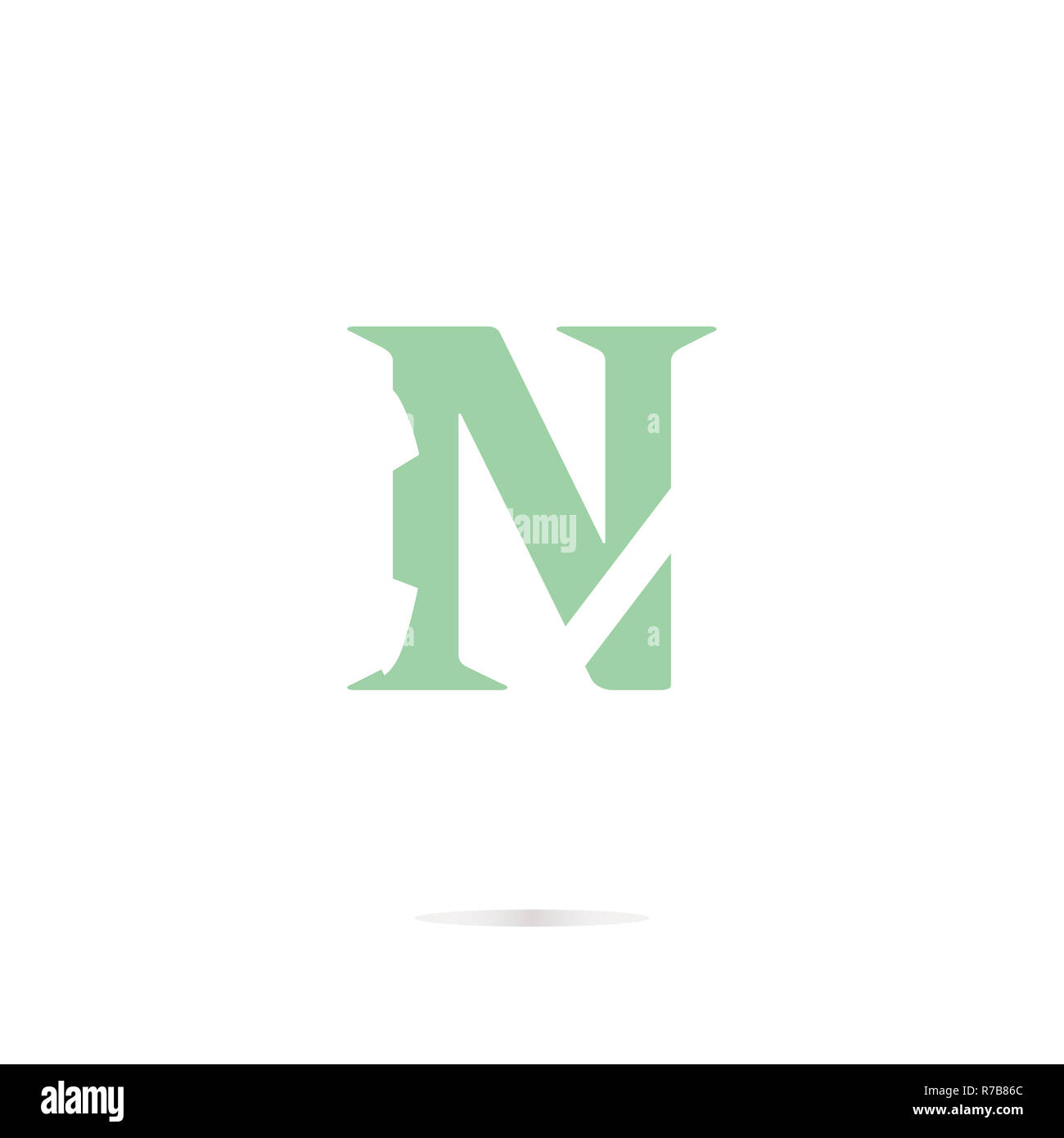 Lettera n icona logo design agli elementi del modello Foto Stock