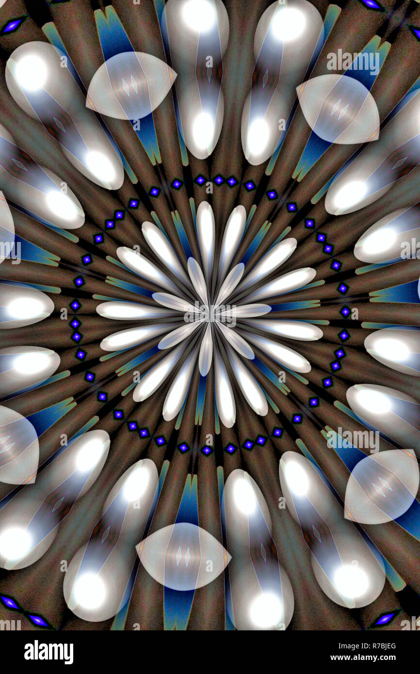 Un funky, Bollicino e dai toni terra modello frattale. Foto Stock