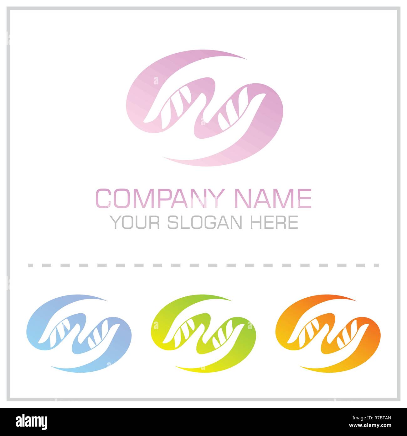 Due mani Vector Logo Design per bambini / Elder Care Service Illustrazione Vettoriale