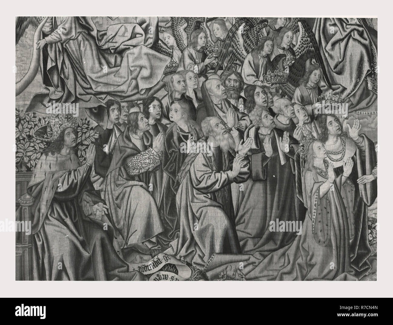 Lazio Roma Roma Palazzo Venezia, Museo, questa è la mia Italia, il paese italiano di storia visiva, post-medievale collezione arazzi Nella 'Sala Regia', che occupa le stanze dell'appartamento Balbo, dove Paolo II vissuto e radunò le sue collezioni. Tedesco e arazzi francesi del XVI secolo, tutti fabbricati a Bruxelles e cinque arazzi italiana dalla Riviera dopo vignetta di disegni da Giov. Franc. Romanelli nel 1637-42. Foto Stock