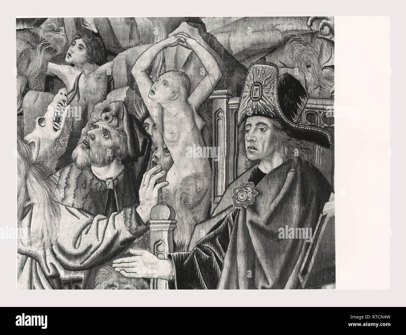 Lazio Roma Roma Palazzo Venezia, Museo, questa è la mia Italia, il paese italiano di storia visiva, post-medievale collezione arazzi Nella 'Sala Regia', che occupa le stanze dell'appartamento Balbo, dove Paolo II vissuto e radunò le sue collezioni. Tedesco e arazzi francesi del XVI secolo, tutti fabbricati a Bruxelles e cinque arazzi italiana dalla Riviera dopo vignetta di disegni da Giov. Franc. Romanelli nel 1637-42. Foto Stock