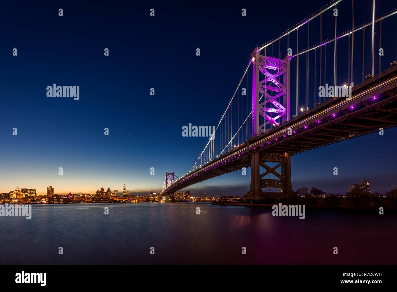 Ben Franklin ponte in prossimità di Philadelphia, Stati Uniti d'America Foto Stock