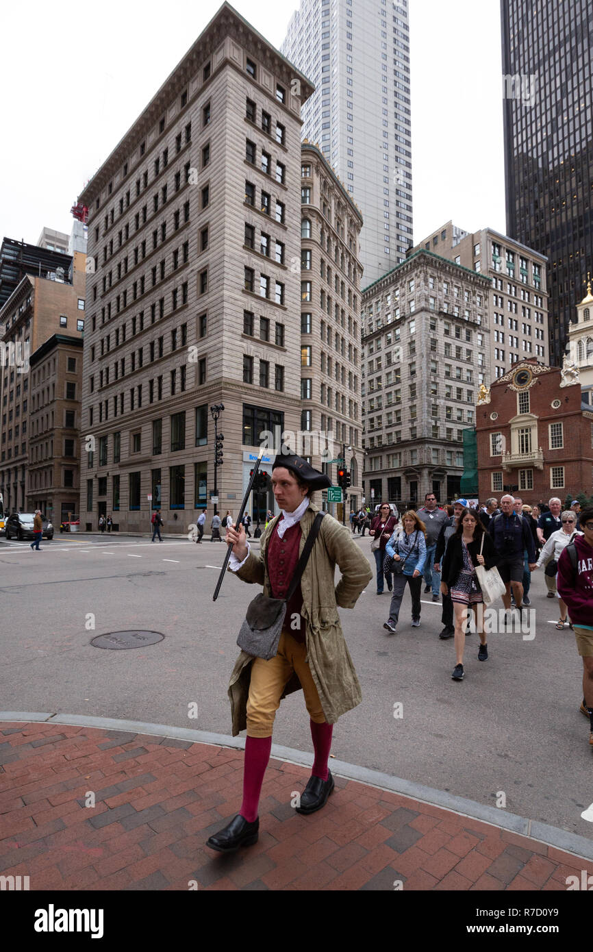 Old State House sul sentiero della libertà in Boston, MA Foto Stock