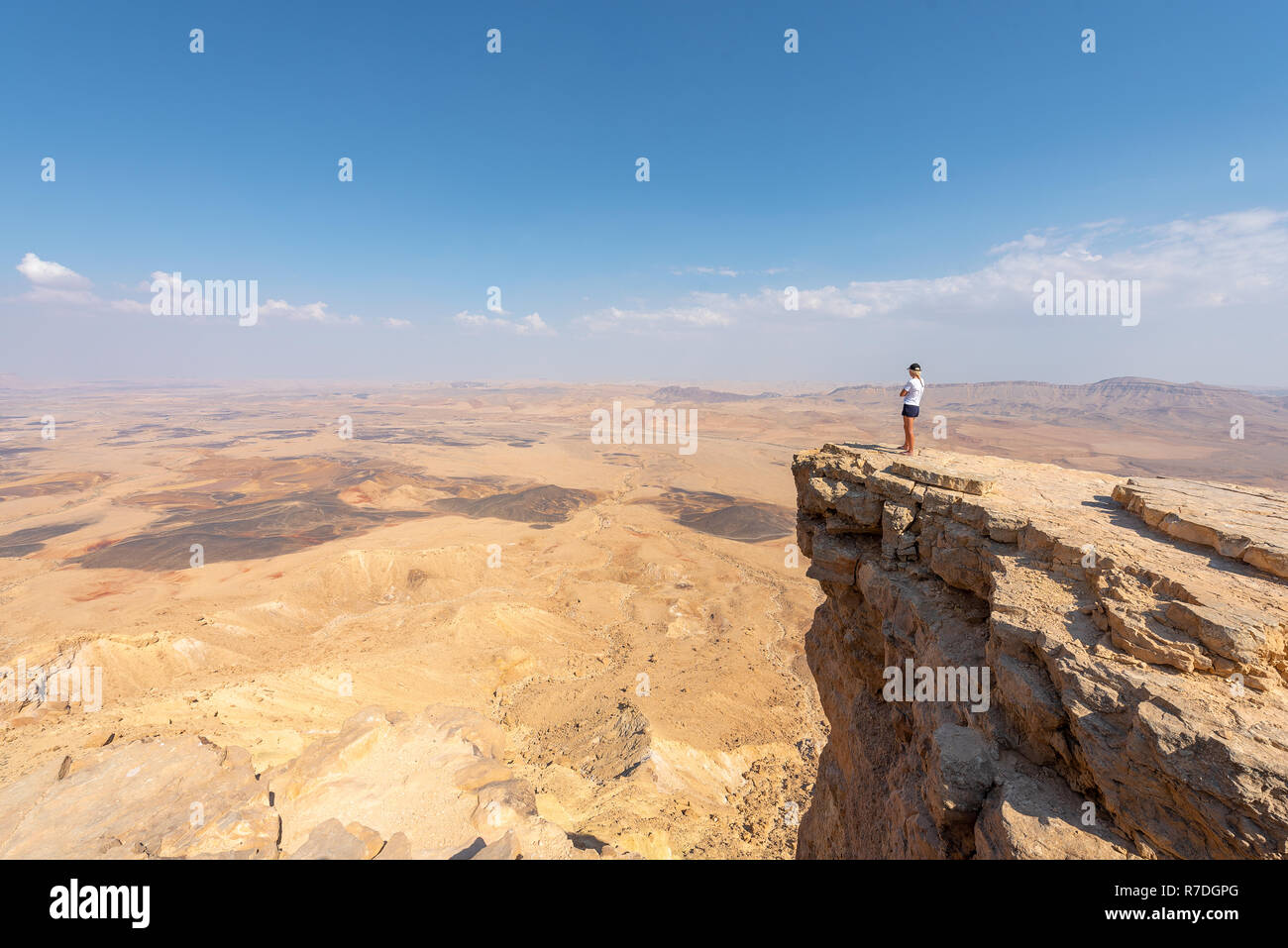 Ammirate la vista dal paesaggio di Makhtesh Ramon (Cratere Ramon). Deserto di Negev. Israele Foto Stock