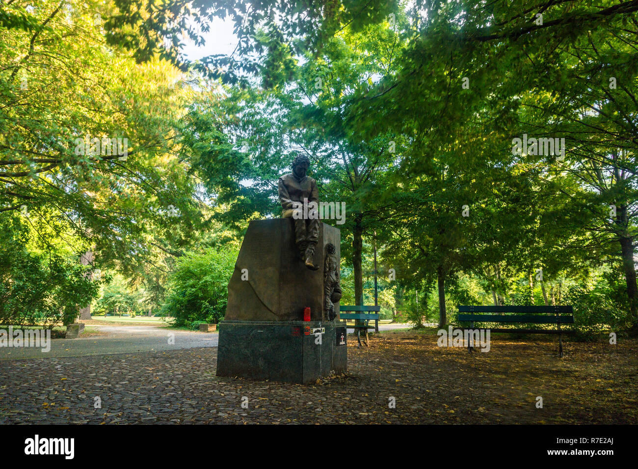 Enzo e Dino Ferrari Race Track - Ayrton Senna monumento Foto Stock