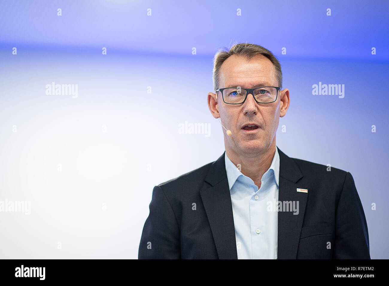 Gerlingen, Germania. 07Th Dec, 2018. Christian Fischer, Bosch futuro membro del consiglio di amministrazione per l'energia e la tecnologia edilizia settore commerciale, parlerà a una conferenza stampa organizzata da Bosch di tecnologia edilizia divisione. Credito: Sebastian Gollnow/dpa/Alamy Live News Foto Stock