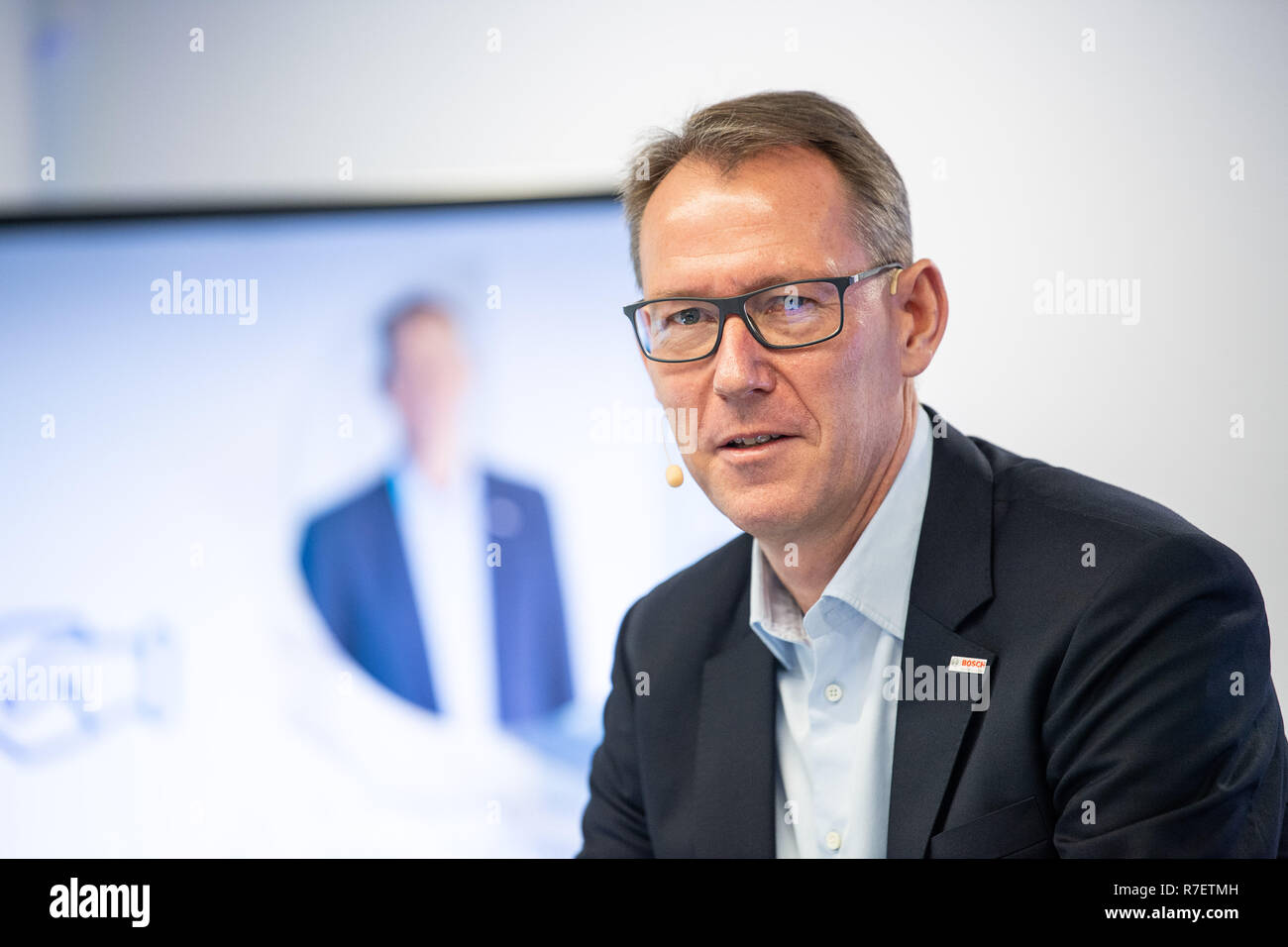 Gerlingen, Germania. 07Th Dec, 2018. Christian Fischer, Bosch futuro membro del consiglio di amministrazione per l'energia e la tecnologia edilizia settore commerciale, parlerà a una conferenza stampa organizzata da Bosch di tecnologia edilizia divisione. Credito: Sebastian Gollnow/dpa/Alamy Live News Foto Stock