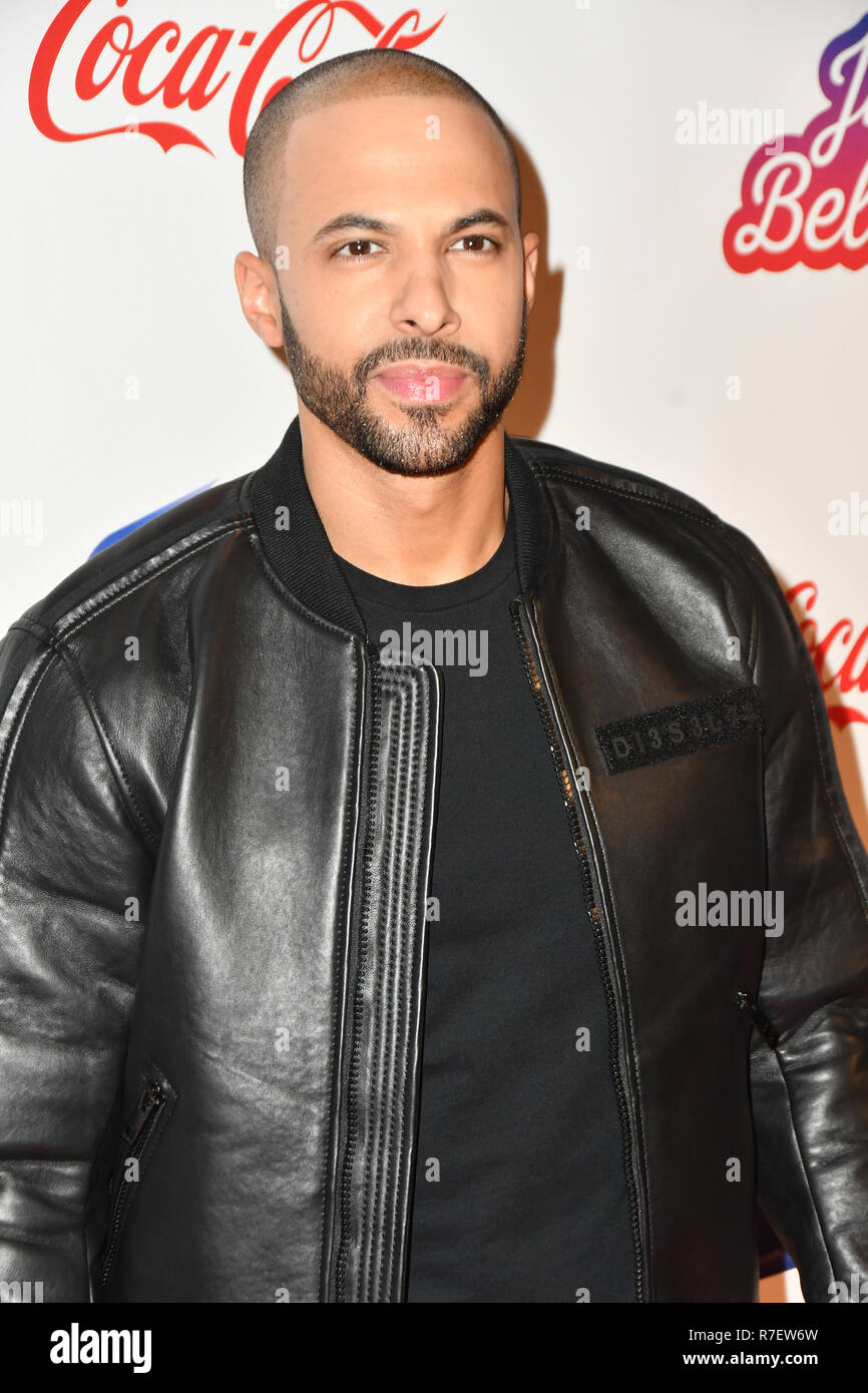 Marvin Humes arriva al capitale di Jingle Bell Ball con la Coca Cola a Londra la O2 Arena il 9 dicembre 2018, Londra, Regno Unito. Credito: Picture Capital/Alamy Live News Foto Stock