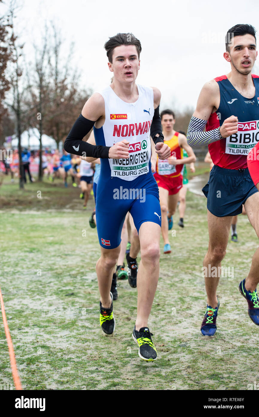 Tilburg, Paesi Bassi, 9 dicembre 2018. Jakob Ingebrigtsen della Norvegia a competere in U20 gli uomini la corsa a Spar Europei di Cross Country campionati, Tilburg, Paesi Bassi il 9 dicembre 2018 Credit: Gary Mitchell, GMP Media/Alamy Live News Foto Stock